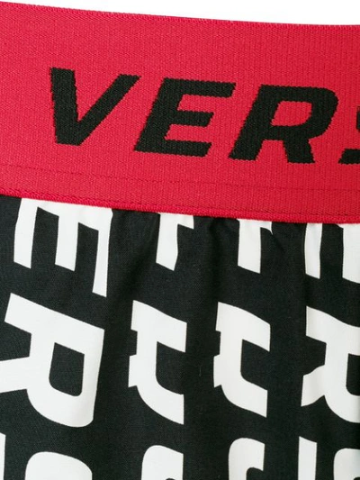 Shop Versace Logo Print Boxers In Black