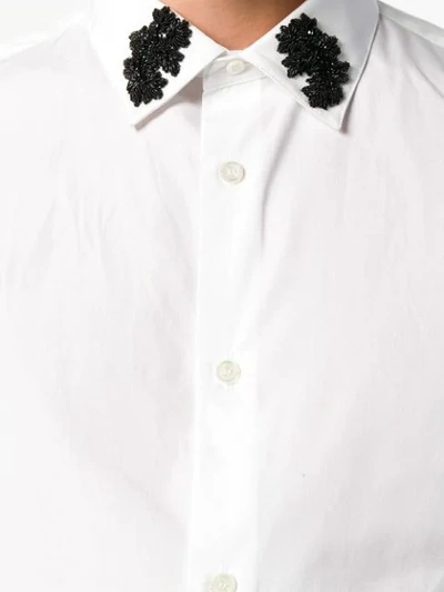 Shop Alexander Mcqueen Embroidered Collar Shirt In White