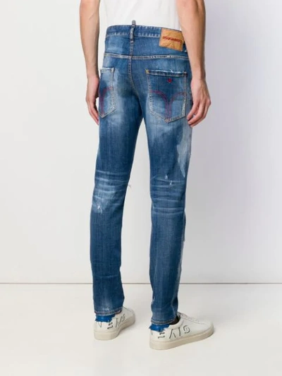 Shop Dsquared2 Distressed Slim-fit Jeans In Blue