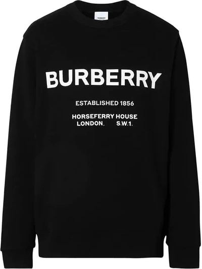 BURBERRY HORSEFERRY印花套头衫 - 黑色