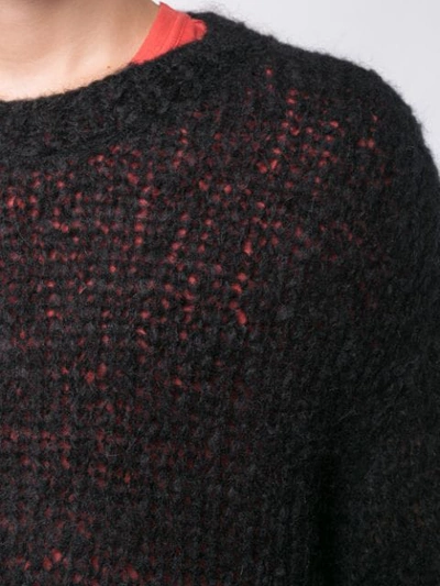 Shop Ann Demeulemeester Loose Fit Knit Sweater In Black