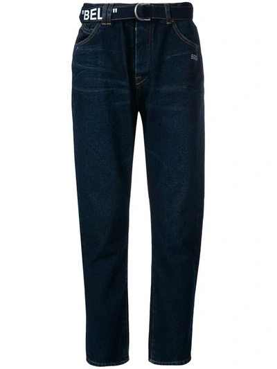 Shop Off-white Belted Jeans In Blue