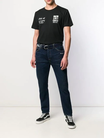 Off-white Belted Jeans In Blue