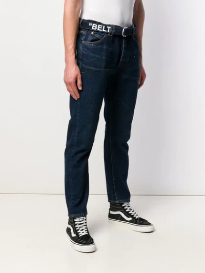 Off-white Belted Jeans In Blue