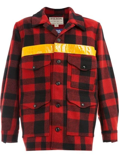 Shop Junya Watanabe Checked Military Jacket In Red