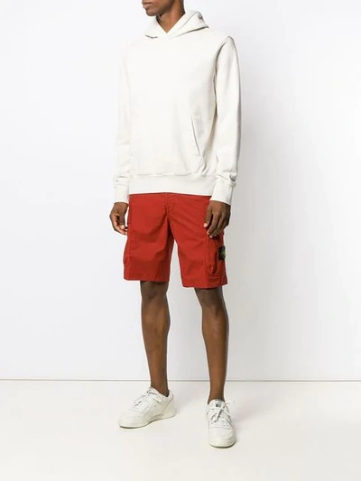 Shop Stone Island Shell Cargo Shorts In Red
