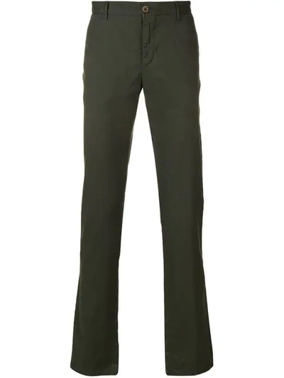 Shop Etro Straight Trousers In Green