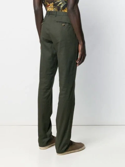 Shop Etro Straight Trousers In Green