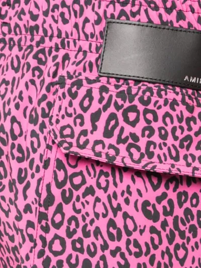 Shop Amiri Leopard Print Shorts In Pink