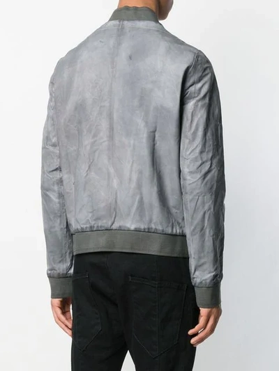 Shop A Diciannoveventitre Double Zip Fastening Bomber In Grey