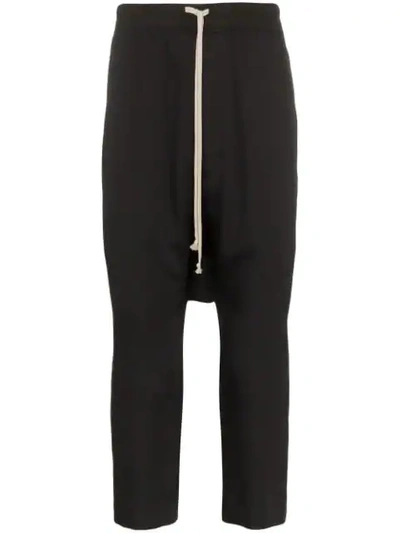 Shop Rick Owens Drop-crotch Trousers In Black