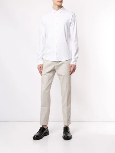 Shop Emporio Armani Slim-fit Formal Shirt In White