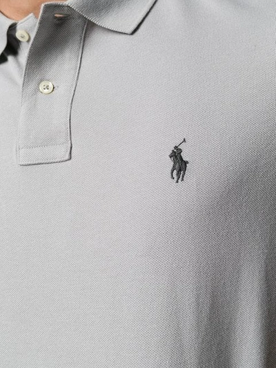 Shop Polo Ralph Lauren Poloshirt Mit Logo-stickerei In Grey