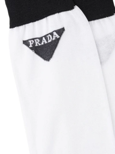 Shop Prada Lisle Socks - White