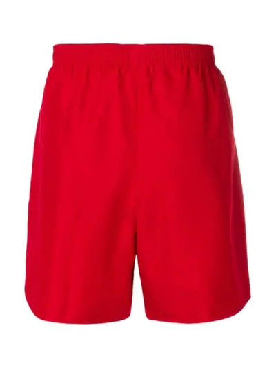 Shop Ea7 Logo Print Swim Shorts In Red