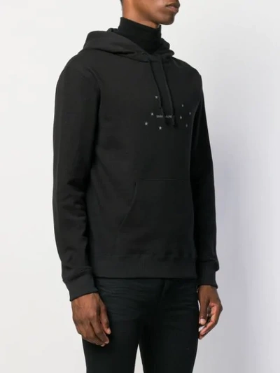 Shop Saint Laurent Star Logo Hoodie In Black