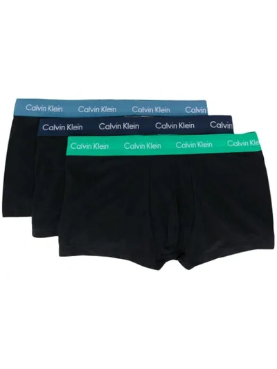 Shop Calvin Klein Underwear Pack Of Three Logo Trunks - Black