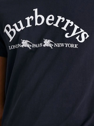 Shop Burberry Archive Logo Cotton T-shirt In Blue