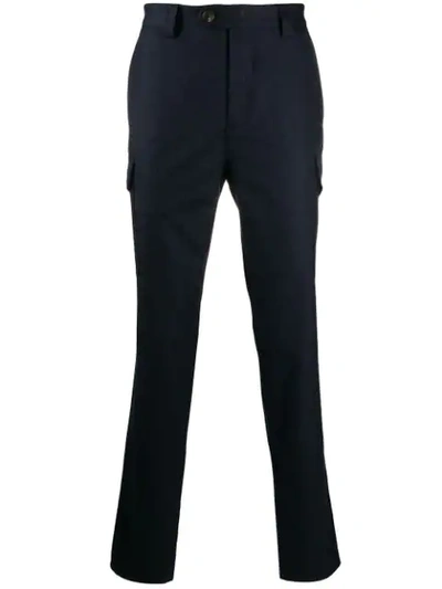 Shop Brunello Cucinelli Tapered Tailored Trousers In Blue