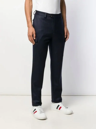 Shop Brunello Cucinelli Tapered Tailored Trousers In Blue
