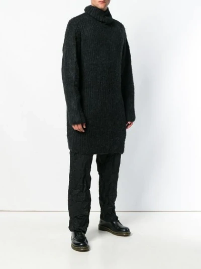 Shop Yohji Yamamoto Oversized Roll Neck Sweater In Black