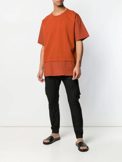 Shop Andrea Ya'aqov Layered Crew In Orange