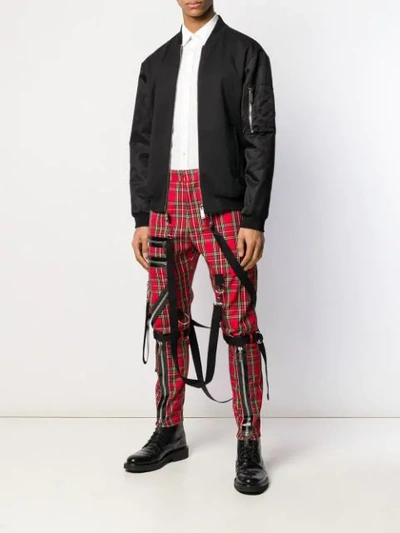 Shop Dsquared2 Tartan Punk Trousers In Red