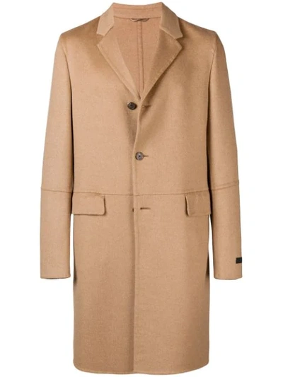 Shop Prada Classic Single-breasted Coat In Neutrals
