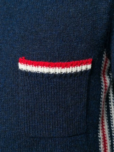 Shop Thom Browne Relaxed Rwb Intarsia Stripe Pullover In Blue