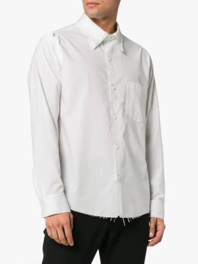 Shop Sulvam Double Collar Cotton Shirt In White