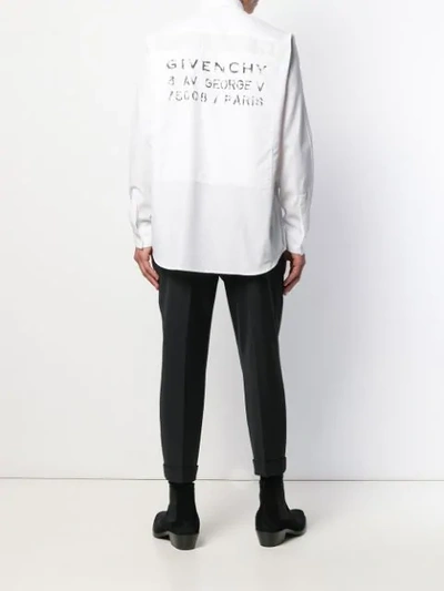 Shop Givenchy Printed Long-sleeve Shirt In White