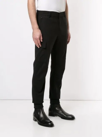 Shop Wooyoungmi Cargo Pocket Track Trousers In Black