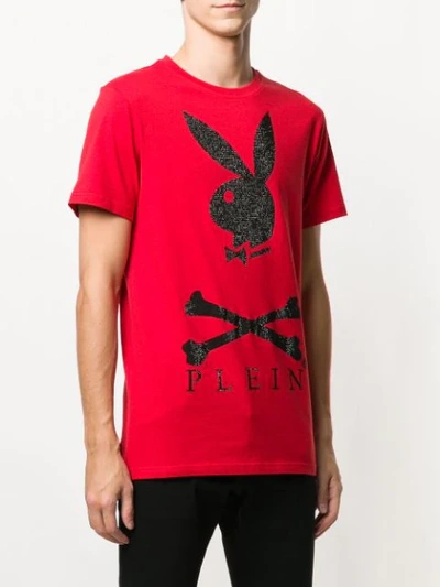 Shop Philipp Plein X Playboy Logo Crystal T In Red