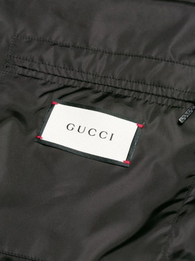 Shop Gucci Panther Print Padded Coat In Black