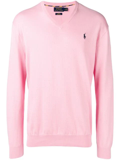 Polo Ralph Lauren V Neck Jumper In Pink | ModeSens