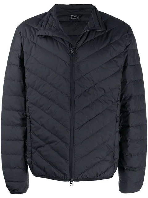 ea7 emporio armani quilted jacket blue