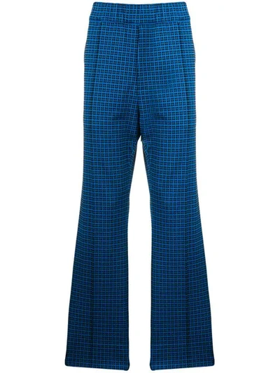 MARNI CHECK PRINT TROUSERS - 蓝色