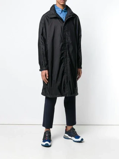 Shop Prada Midi Raincoat In Black