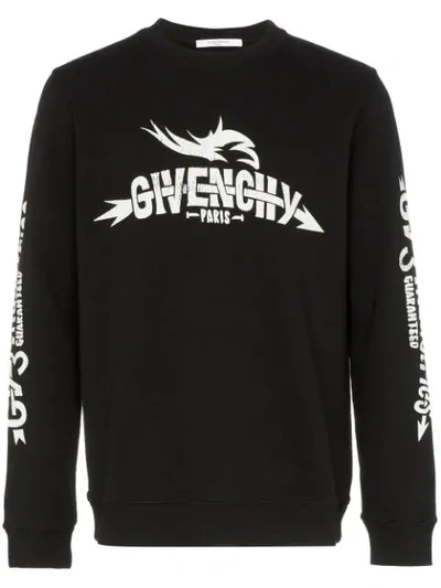 Shop Givenchy Taurus Logo Cotton Sweatshirt In Black