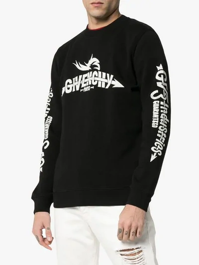 Shop Givenchy Taurus Logo Cotton Sweatshirt In Black