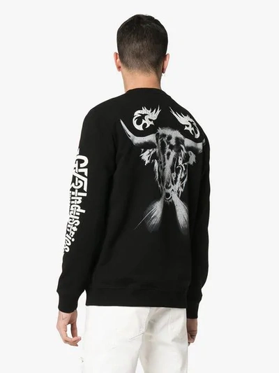 Shop Givenchy Taurus Logo Cotton Sweatshirt In Black