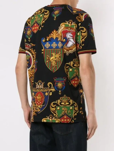 Shop Dolce & Gabbana Crest Print T-shirt In Black