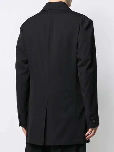 Shop Yohji Yamamoto Zip Embellished Coat In Black