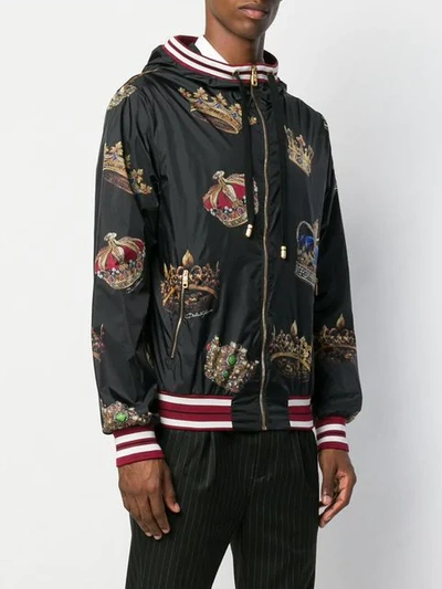 Shop Dolce & Gabbana Crowns Jacket In Black
