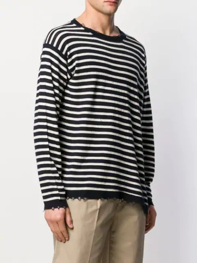 Shop Maison Flaneur Striped Pullover In Blue