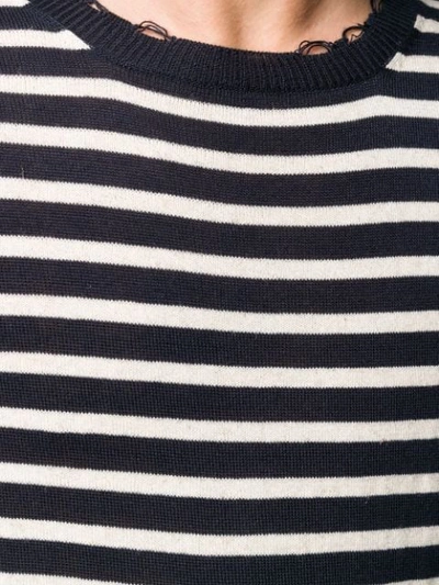 Shop Maison Flaneur Striped Pullover In Blue