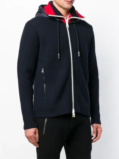 MONCLER HOODED ZIPPED CARDIGAN - 蓝色