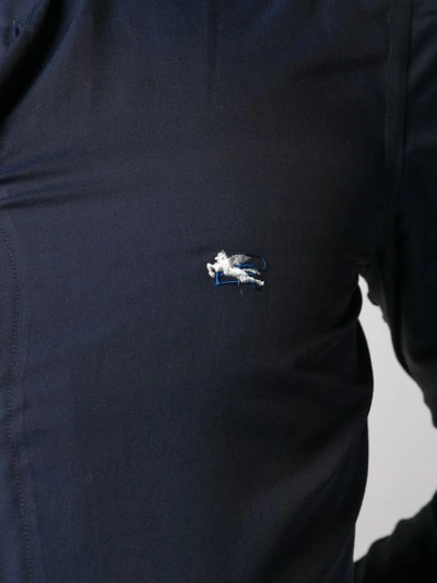 Shop Etro Logo Shirt In Blue