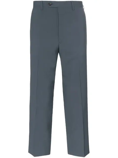 Shop Prada Cropped Tapered Trousers In Grey
