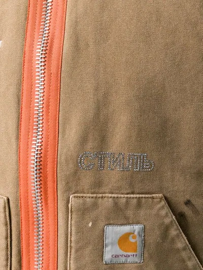 Shop Heron Preston X Carhartt Wip Vest Jacket In 4996 Kaki Crystal